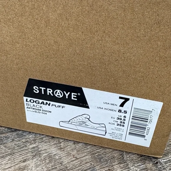 🔥 Straye “Logan Puff” Flame Sneakers Black & White 7M / 8.5W Like New in Box
